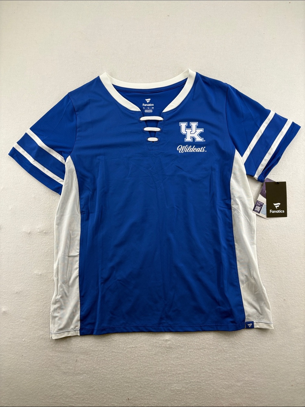 NEW! Fanatics Blue and White UK Wildcats Short Sleeve Jersey Tee